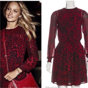 Red Leopard Print Dress Michael kors